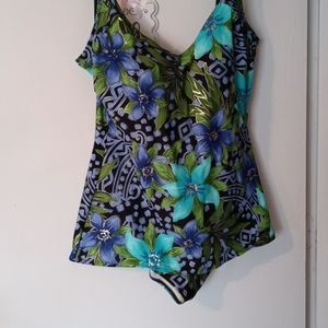 Seaside Blue and Green One Piece Swimsuit